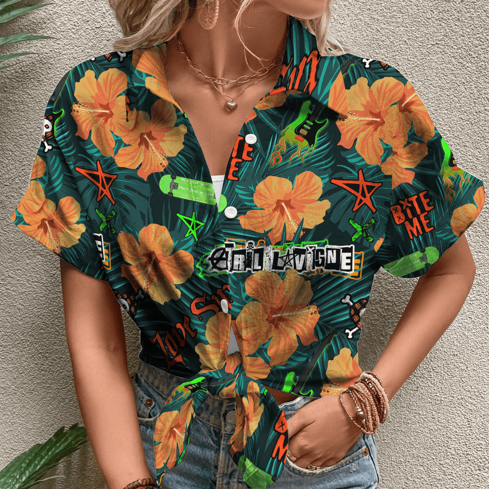 Bite Me Music Button Down Shirt