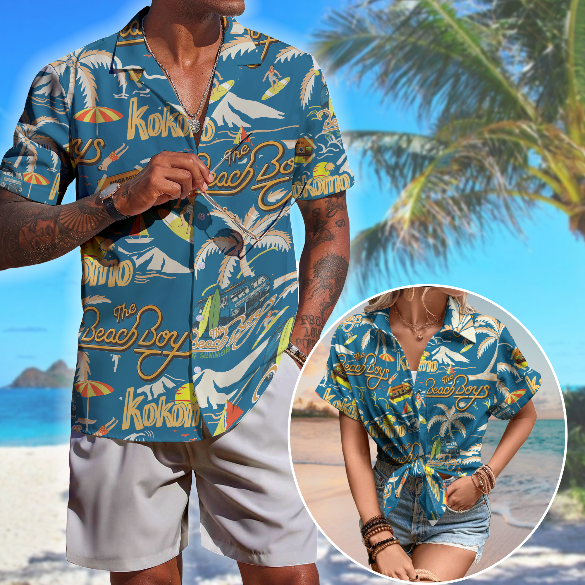 The Beach Boys Music Button Down Shirt