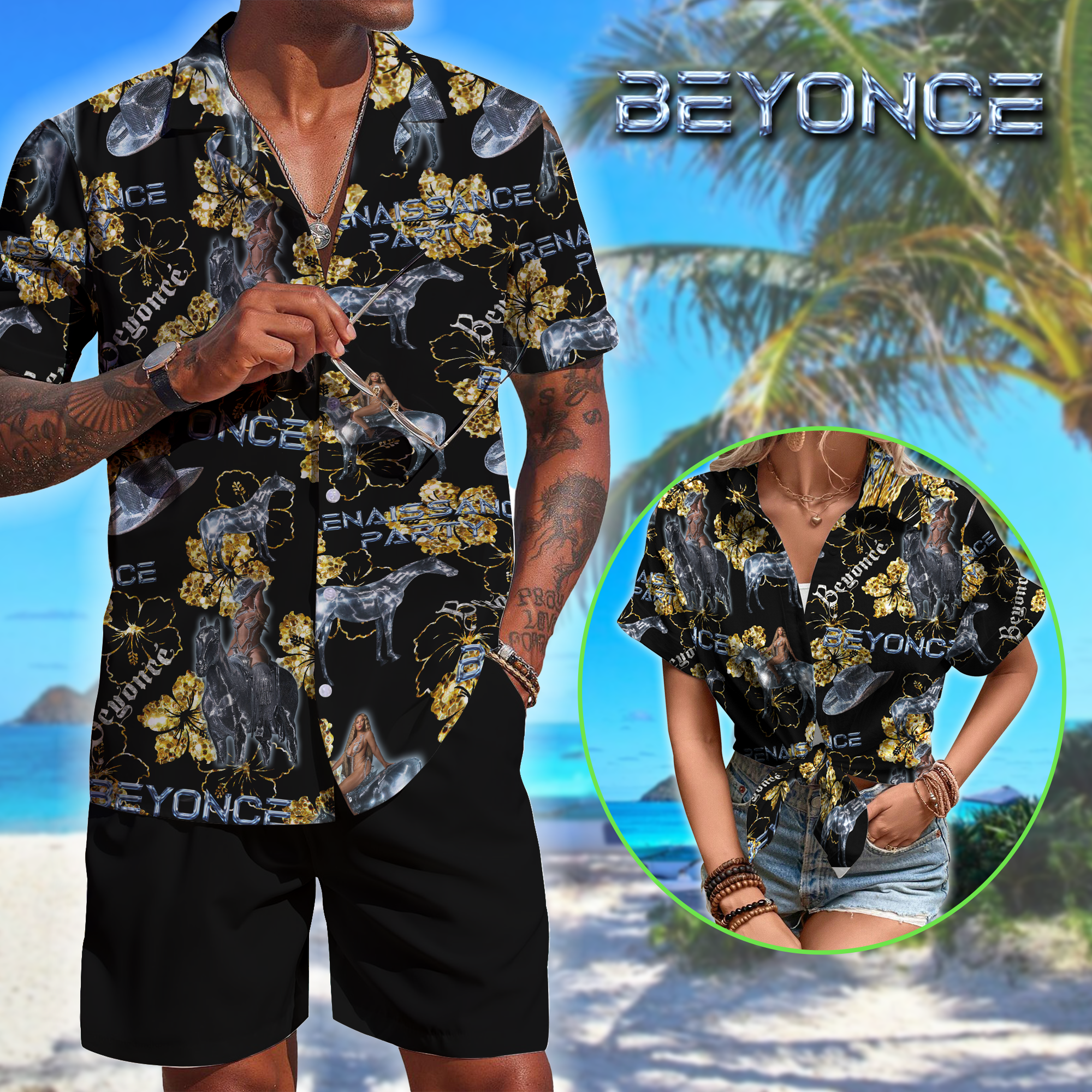 Beyonce Music Button Down Shirt