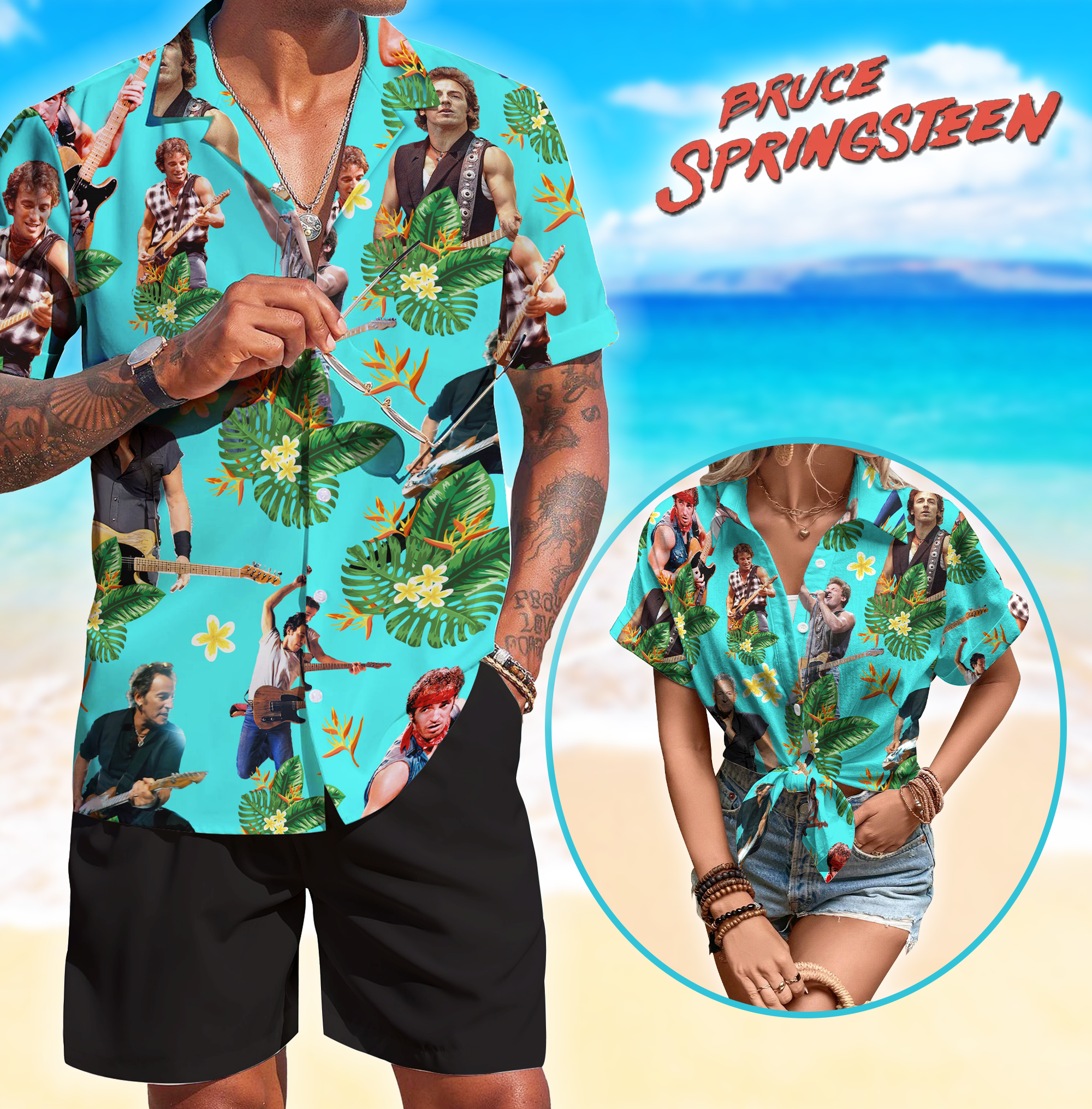 Bruce Springsteen Music Button Down Shirt