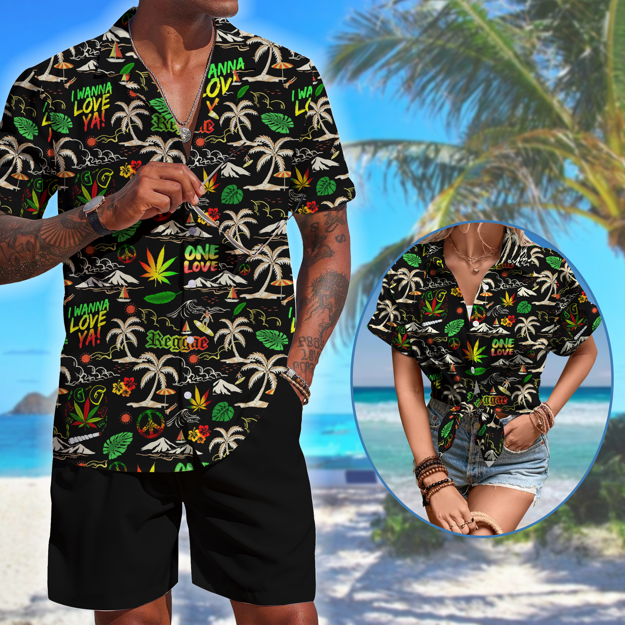 Reggae Music Button Down Shirt