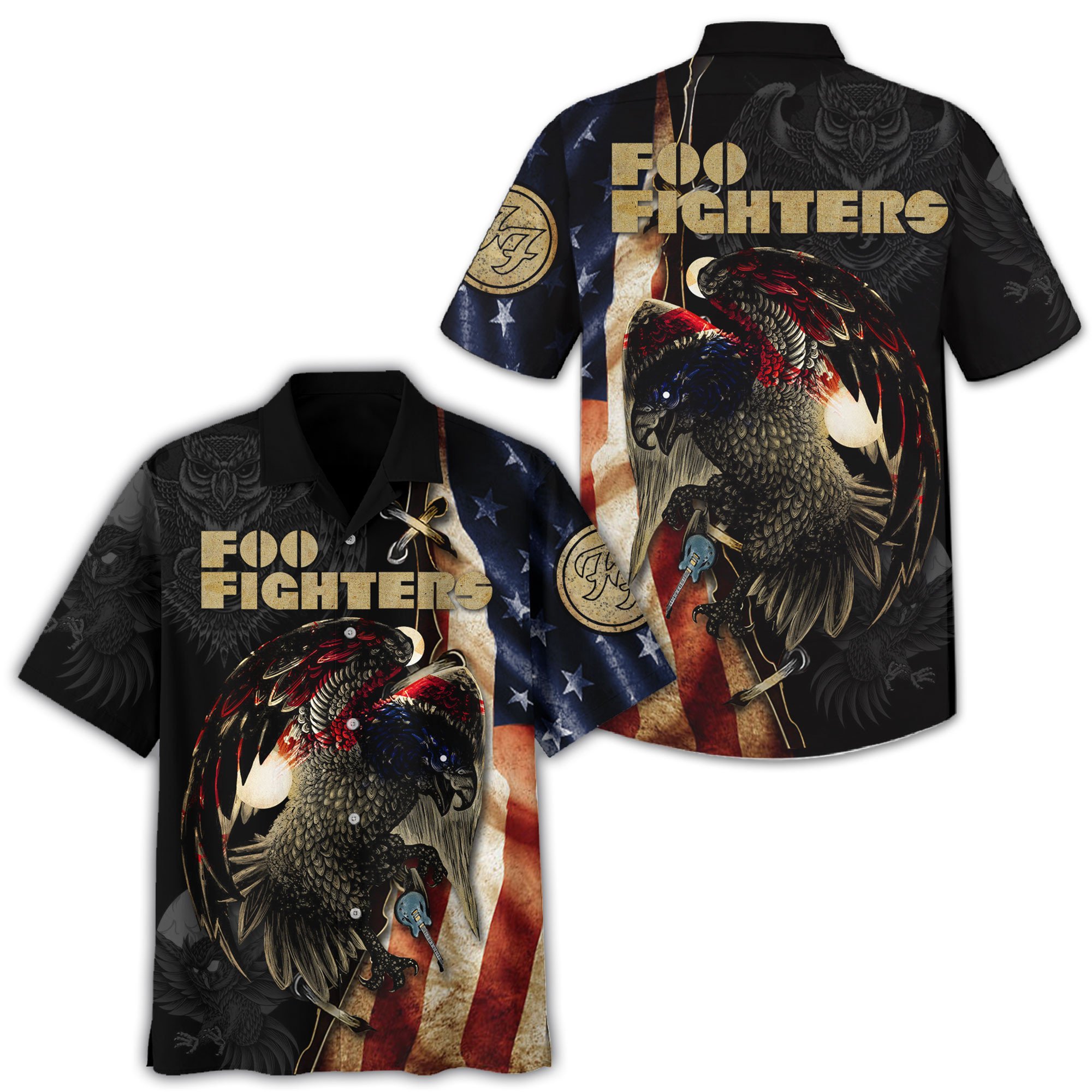 Foo Fighters Music Button Down Shirt