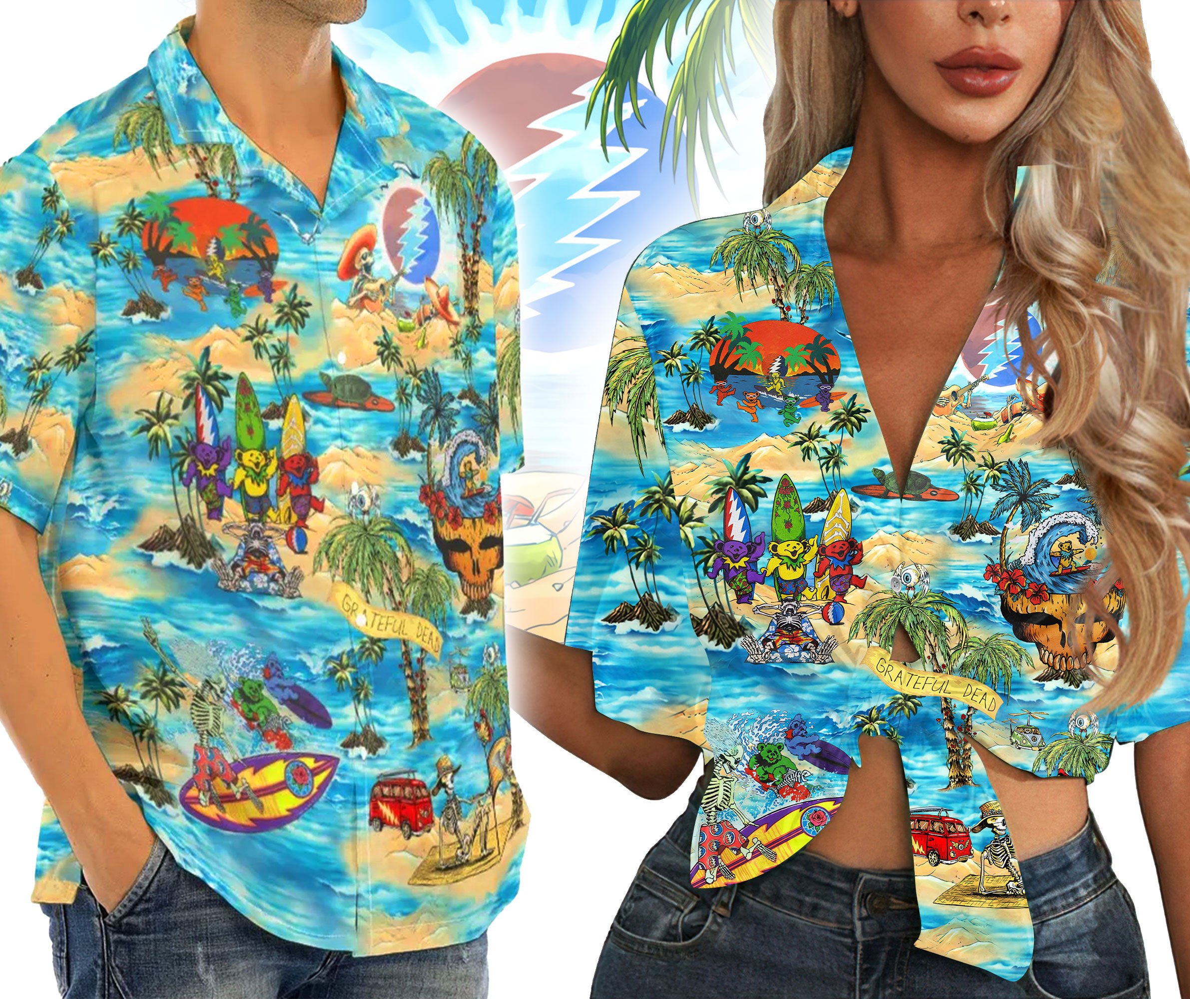 Grateful Dead Music Button Down Shirt