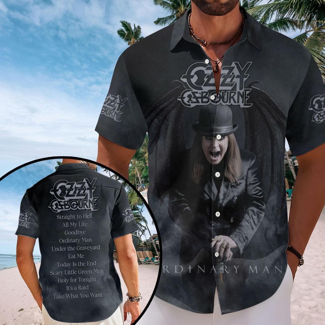Ozzy Osbourne Short Sleeve Button Down Shirt