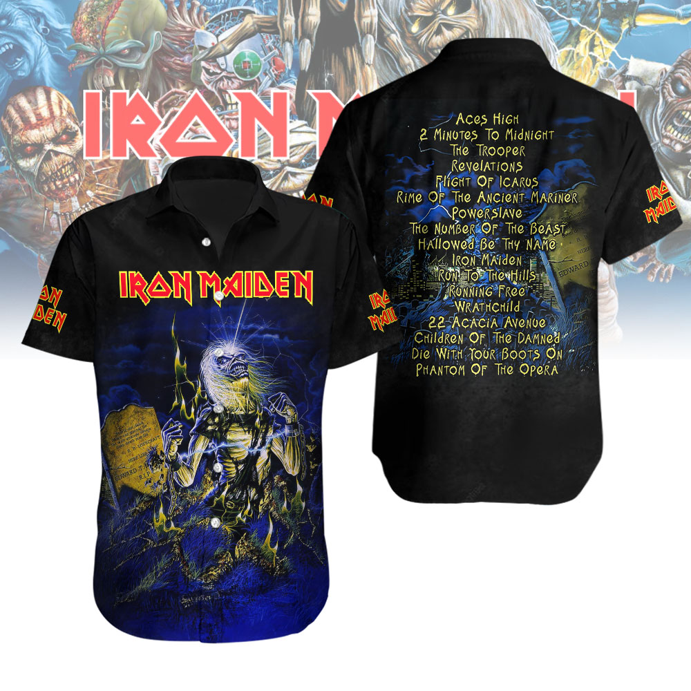 Iron Maiden Short Sleeve Button Down Shirt