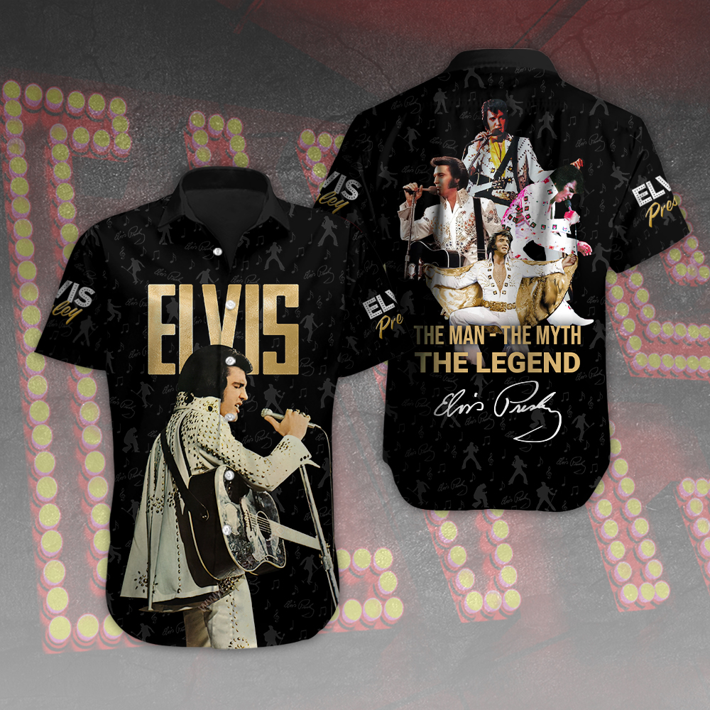 Elvis Presley Short Sleeve Button Down Shirt