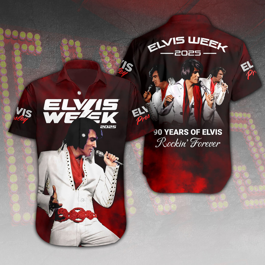 Elvis Presley Short Sleeve Button Down Shirt
