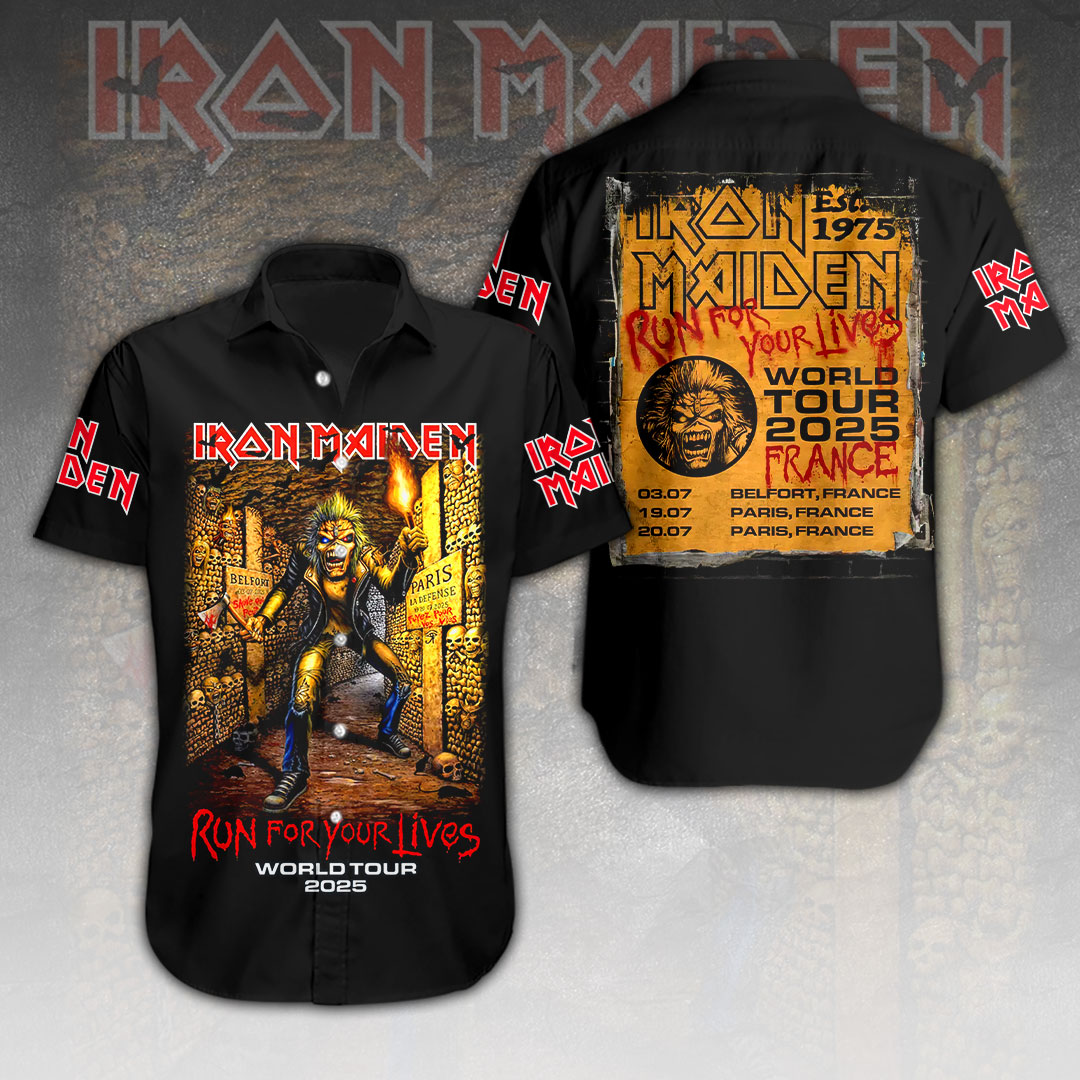 Iron Maiden Short Sleeve Button Down Shirt