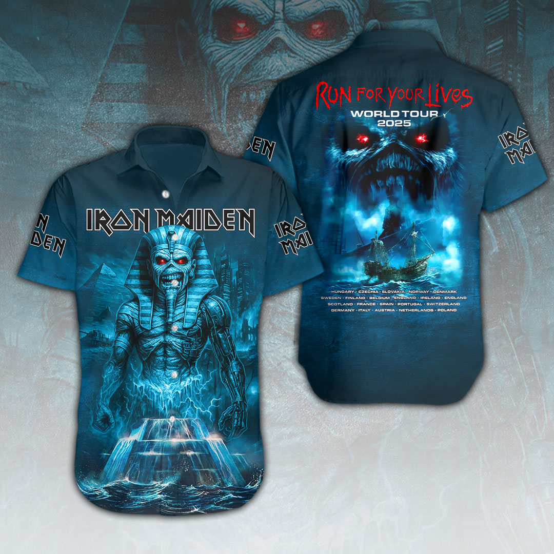 Iron Maiden Short Sleeve Button Down Shirt