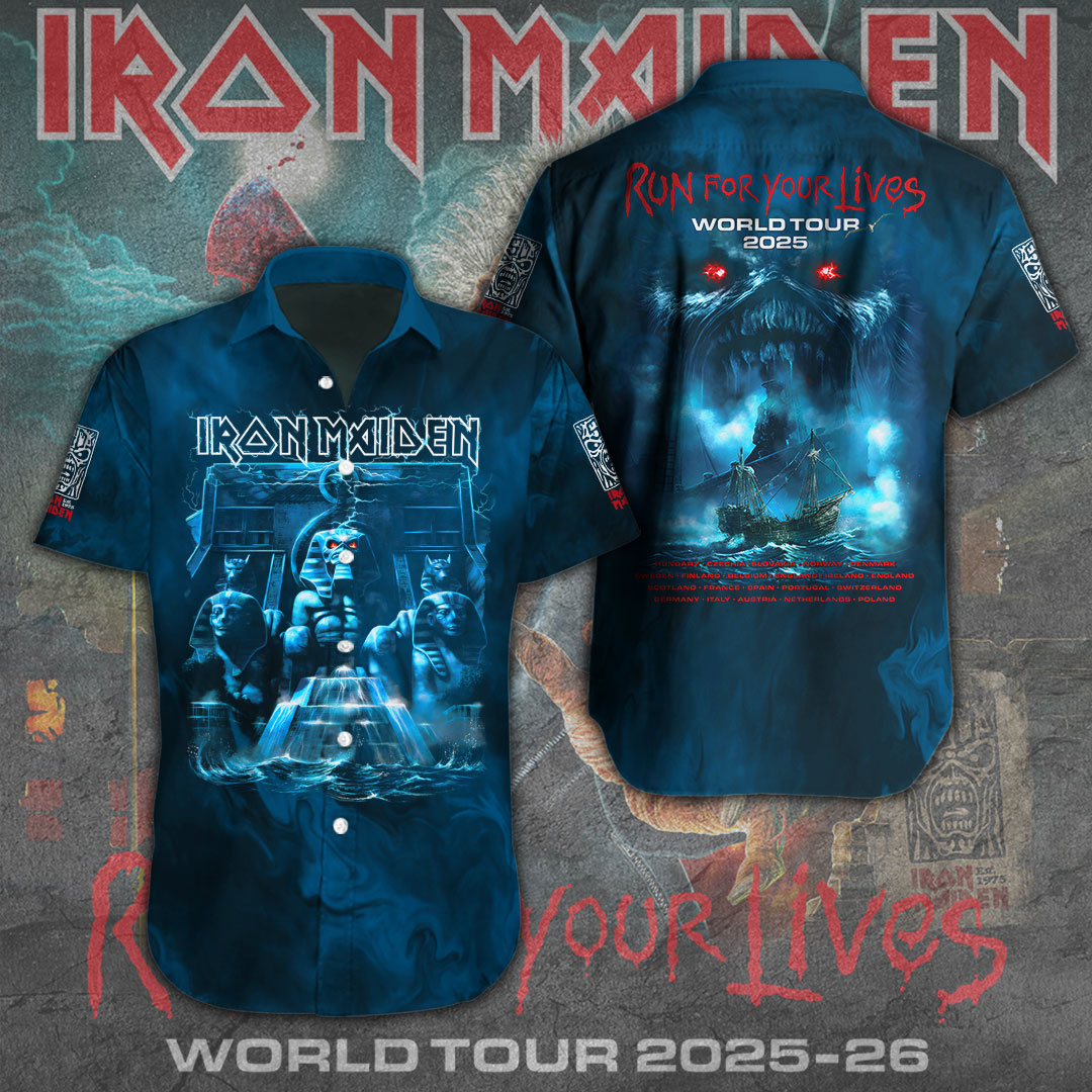 Iron Maiden Short Sleeve Button Down Shirt