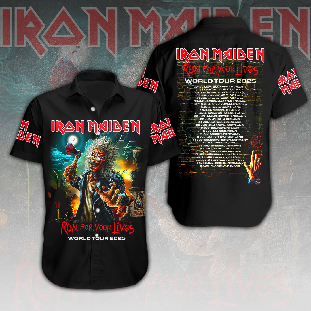 Iron Maiden Short Sleeve Button Down Shirt
