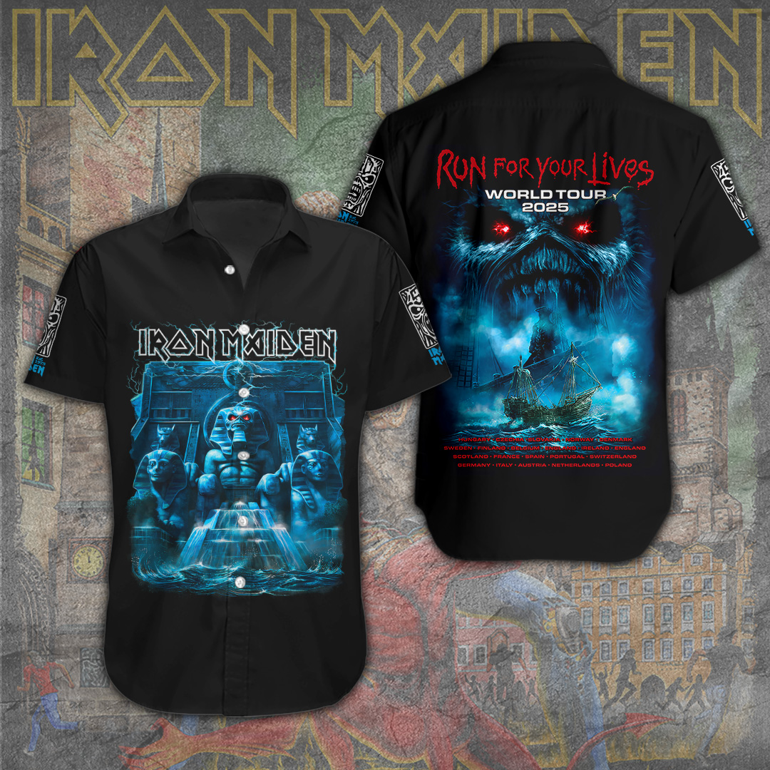 Iron Maiden Short Sleeve Button Down Shirt