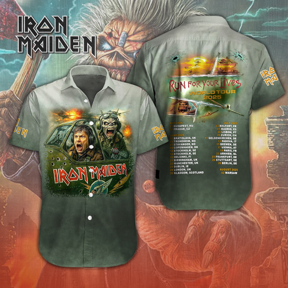 Iron Maiden Short Sleeve Button Down Shirt