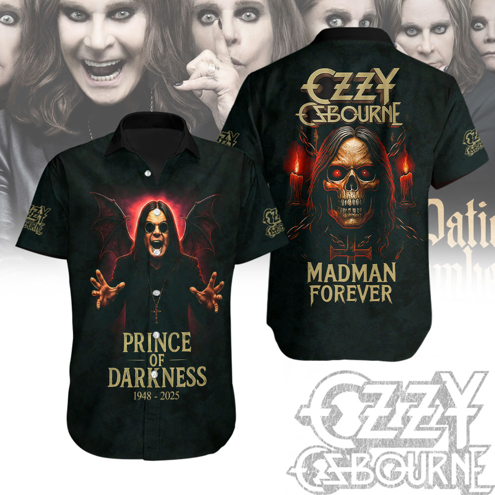 Ozzy Osbourne Short Sleeve Button Down Shirt