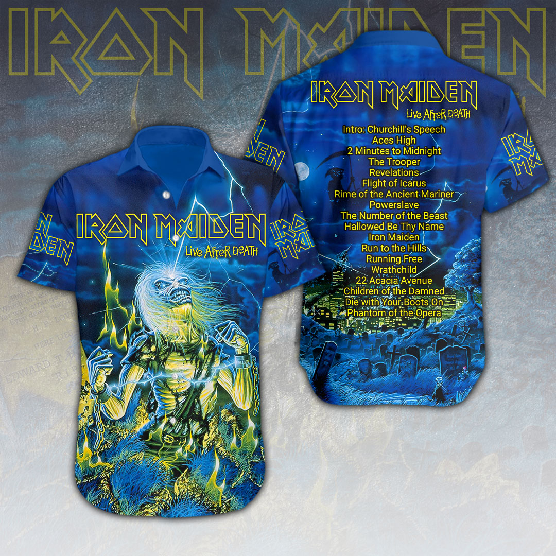 Iron Maiden Short Sleeve Button Down Shirt