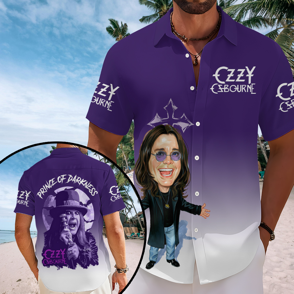 Ozzy Osbourne Short Sleeve Button Down Shirt