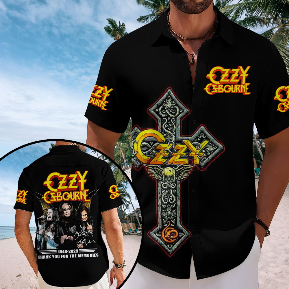 Ozzy Osbourne Short Sleeve Button Down Shirt