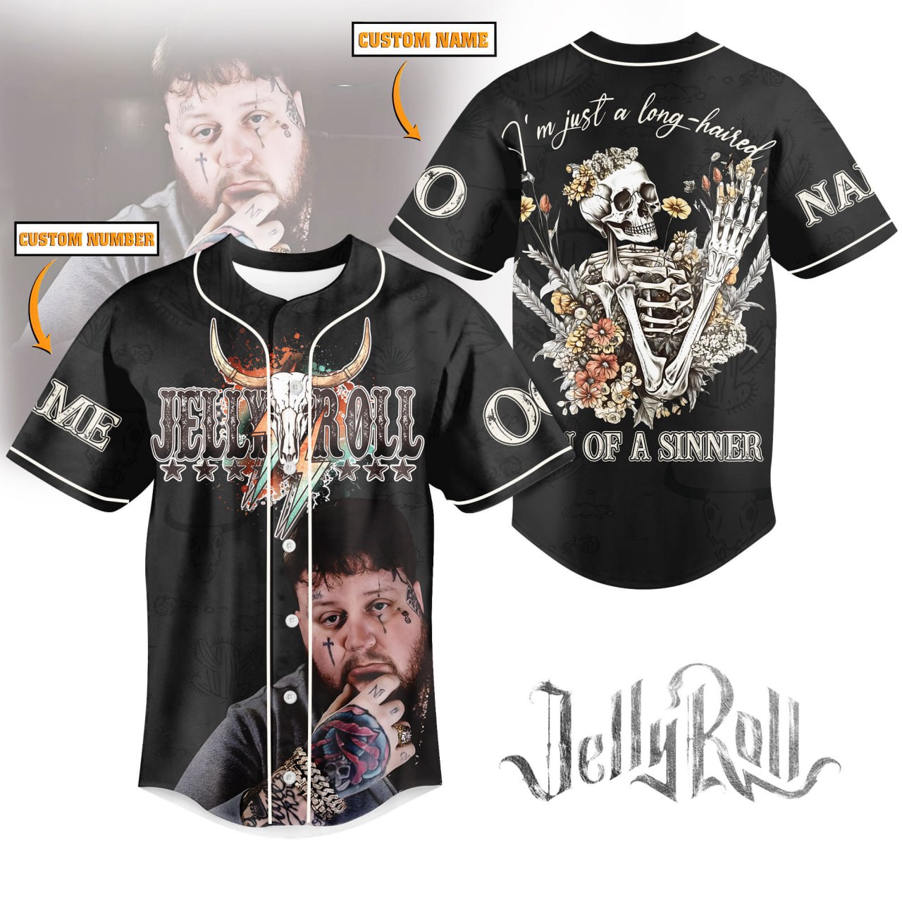 Jelly Roll Son Of A Sinner Personalized Baseball Jersey For Fans