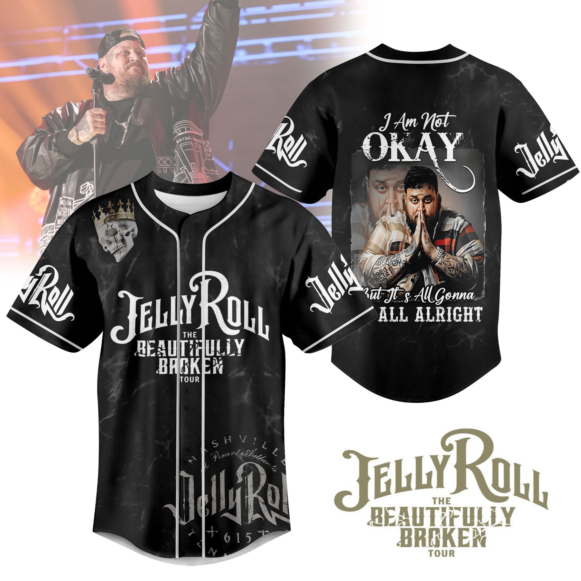 Jelly Roll I Am Not Okay Personalized Baseball Jersey For Fans