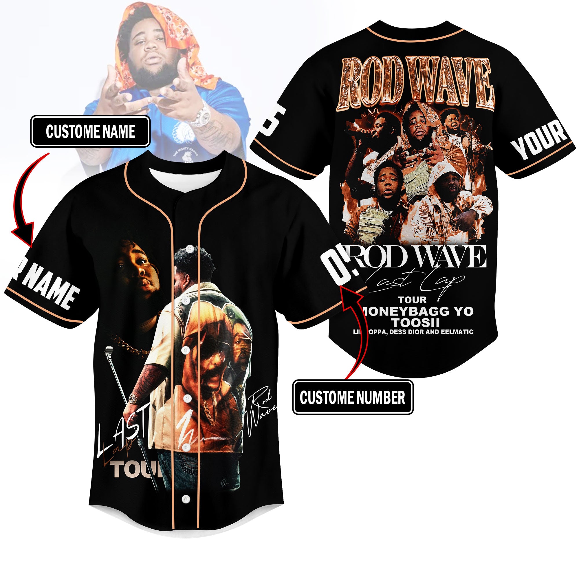 Rod Wave Nostalgia Tour Personalized Baseball Jersey For Fans