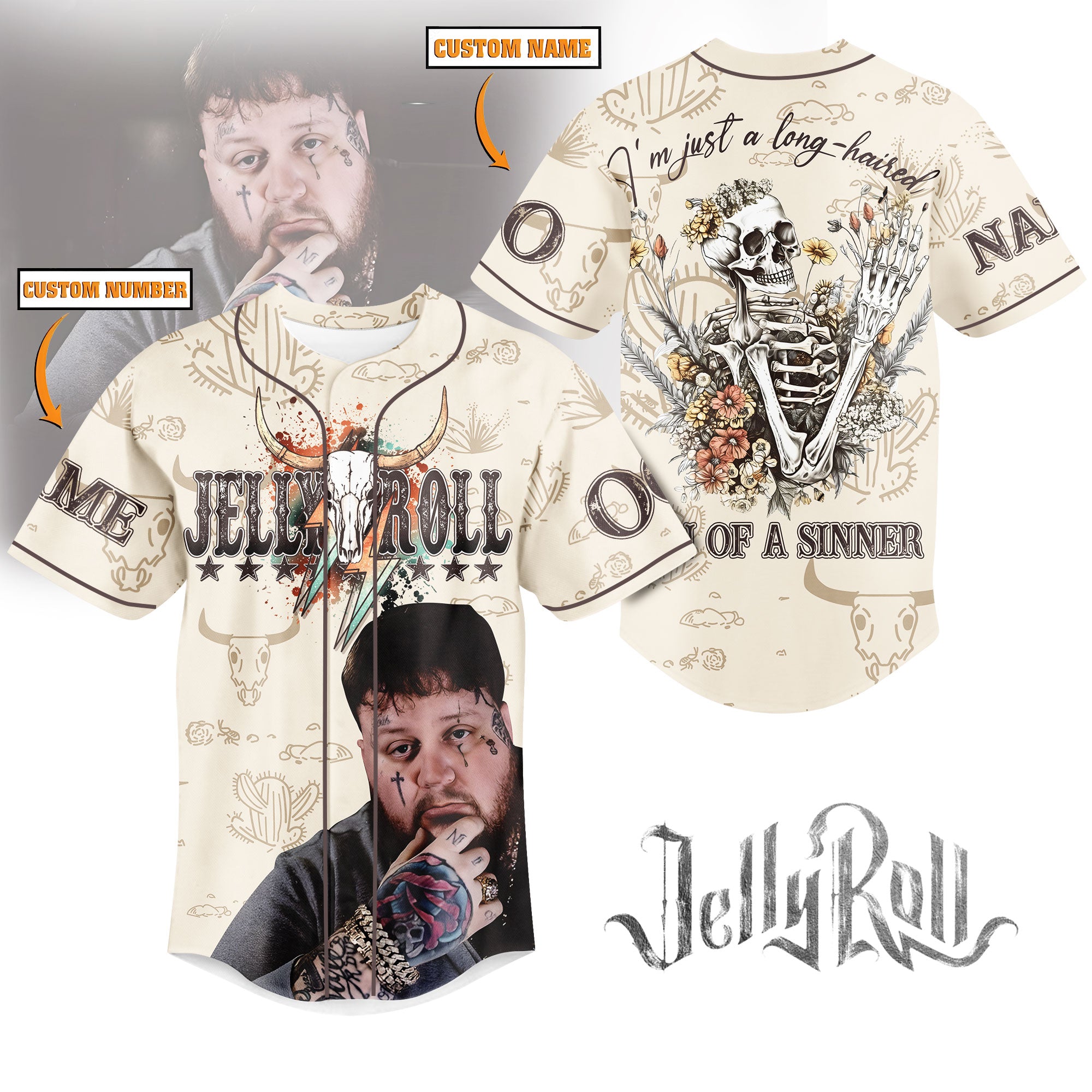 Jelly Roll Son Of A Sinner Personalized Baseball Jersey For Fans