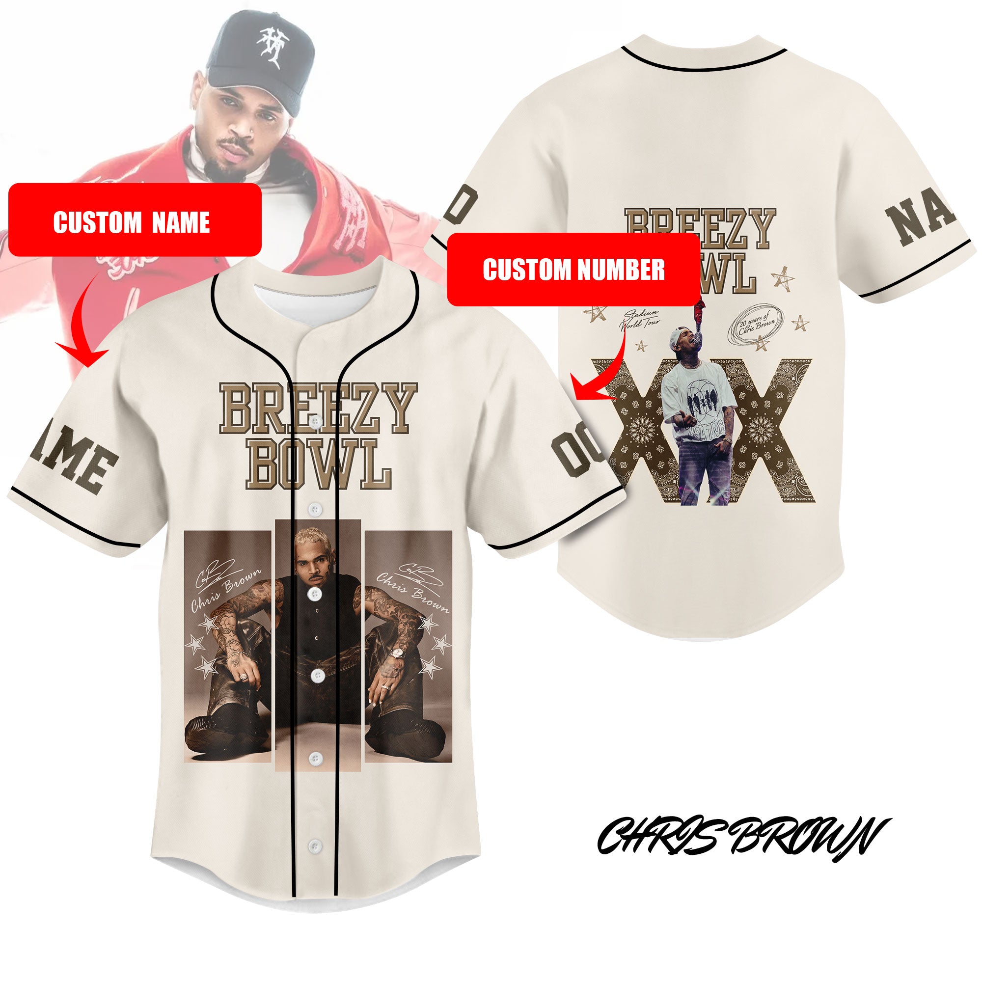 Chris Brown X Breezy Bowl Xx Personalized Baseball Jersey For Fans