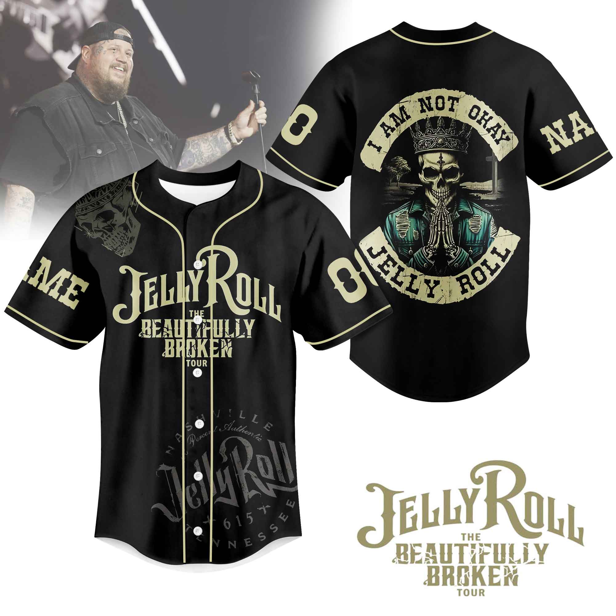 Jelly Roll I Am Not Okay Personalized Baseball Jersey For Fans