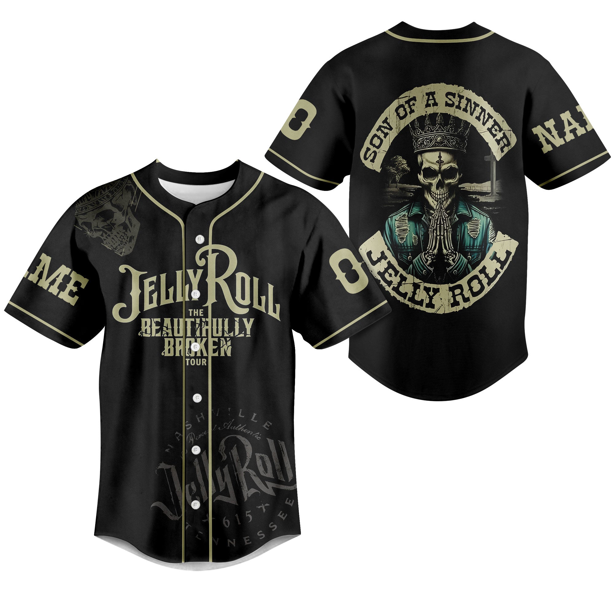 Jelly Roll The Beautifully Broken Tour Personalized Baseball Jersey For Fans