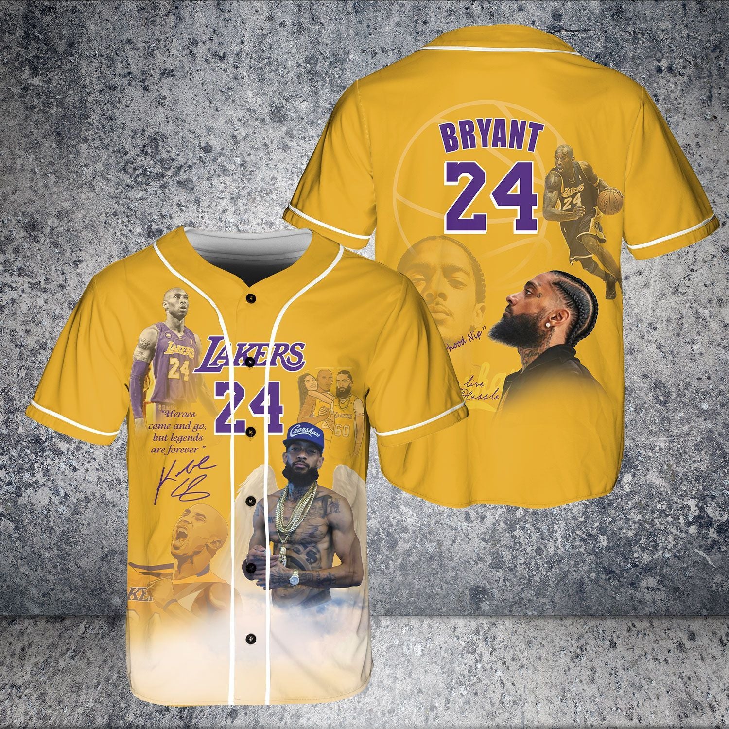 Kobe Bryant X Nipsey Hussle Personalized Baseball Jersey For Fans