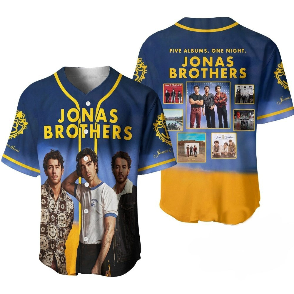 Jonas Brother Five Albums One Night Personalized Baseball Jersey For Fans