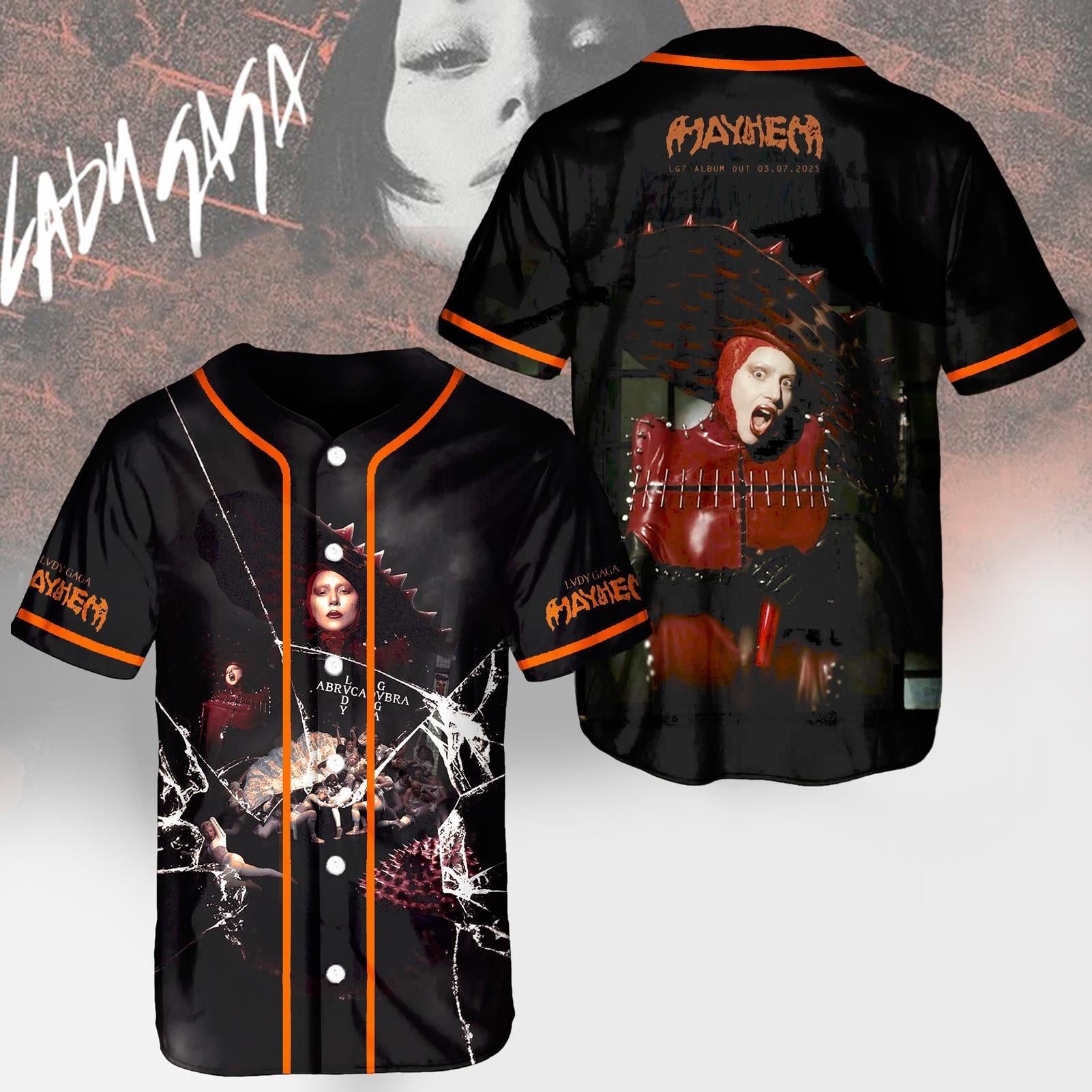 Lady Gaga Mayhem Tour Personalized Baseball Jersey For Fans
