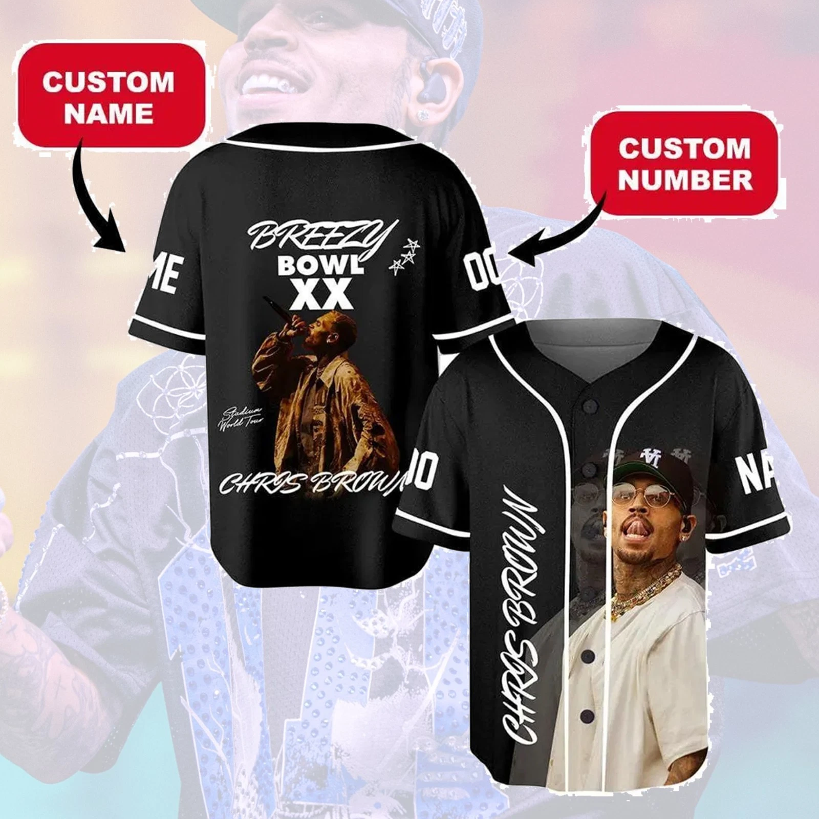 Chris Brown X Breezy Bowl Xx Personalized Baseball Jersey For Fans