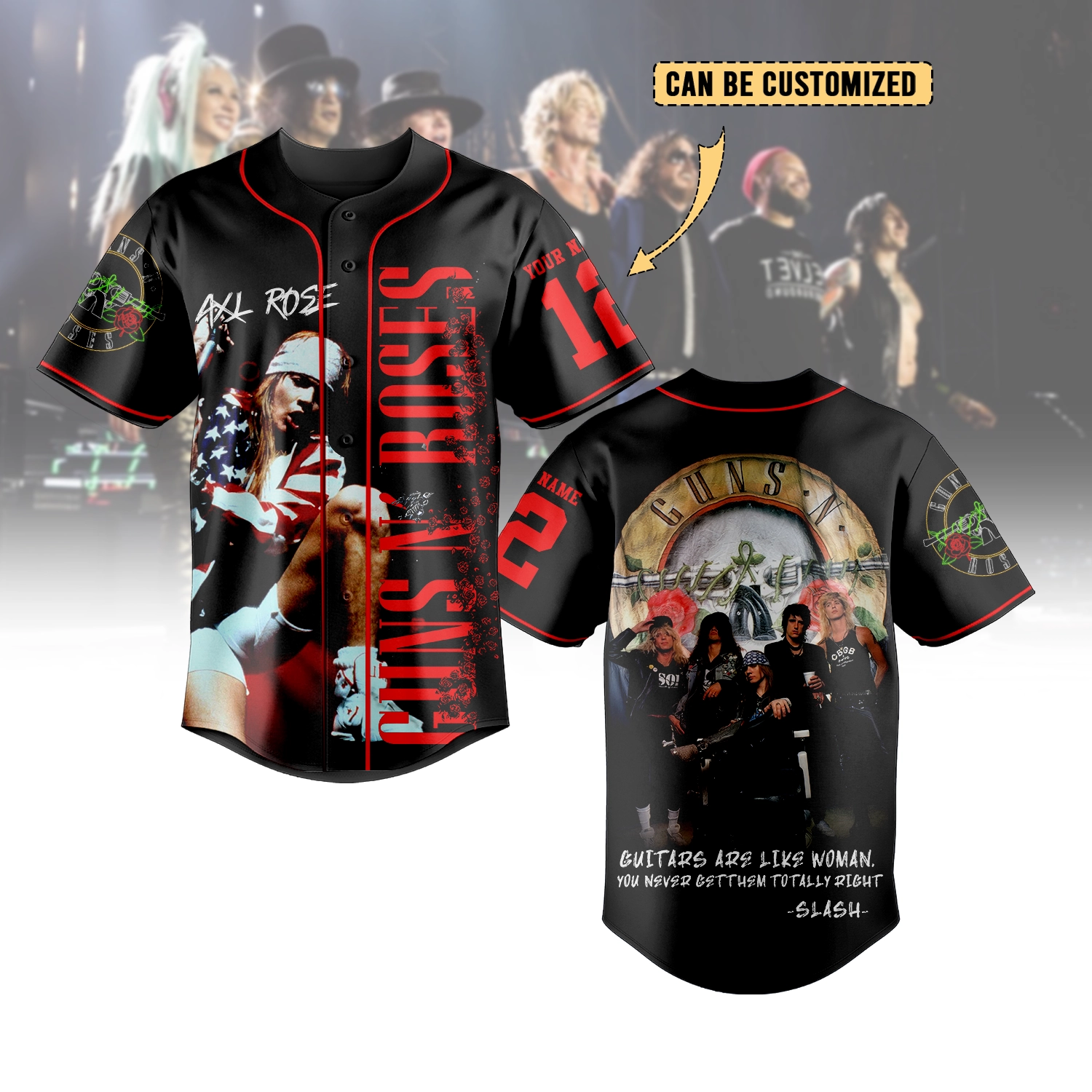 Guns N?Roses Personalized Baseball Jersey For Fans