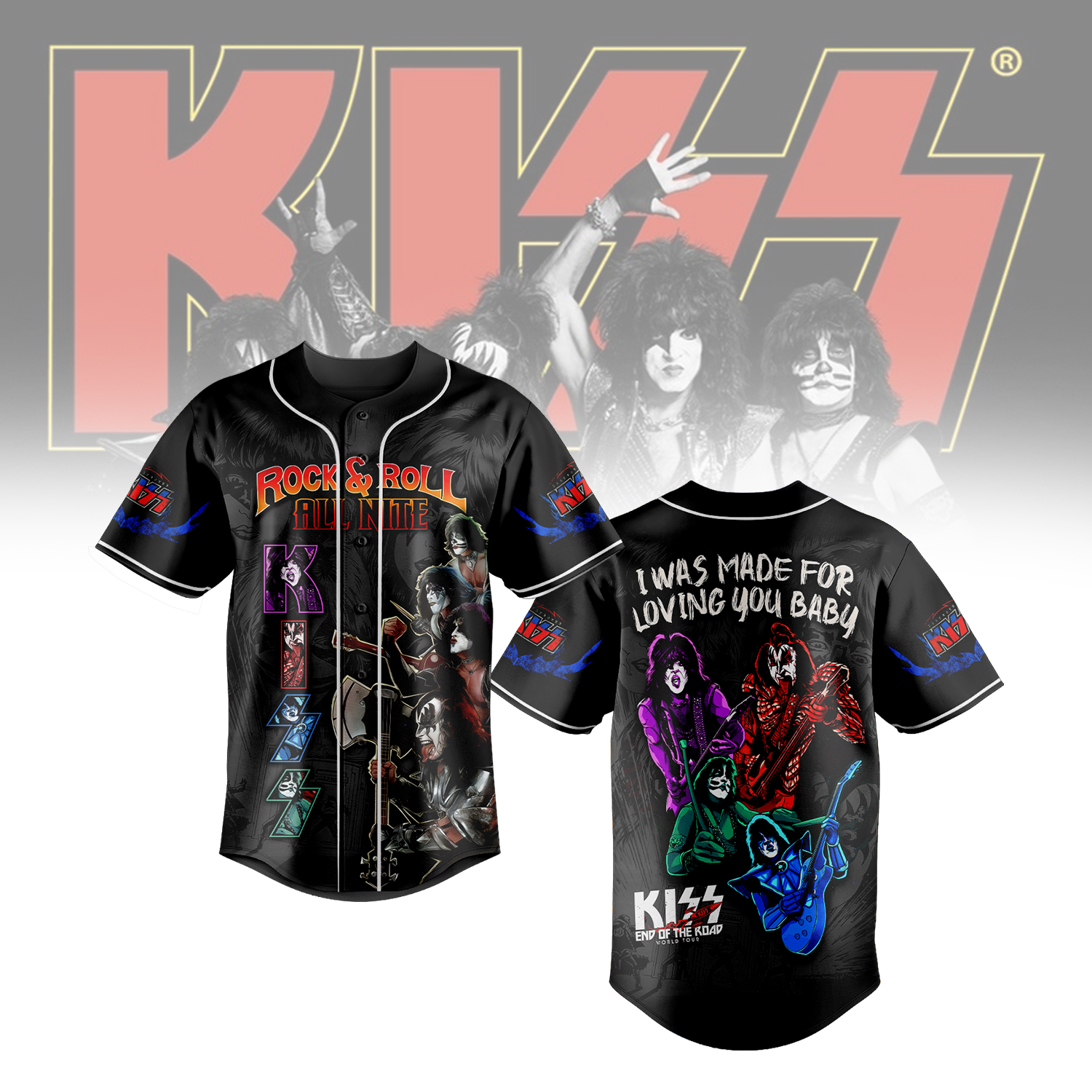 Kiss Band Music Baseball Jersey For Fan