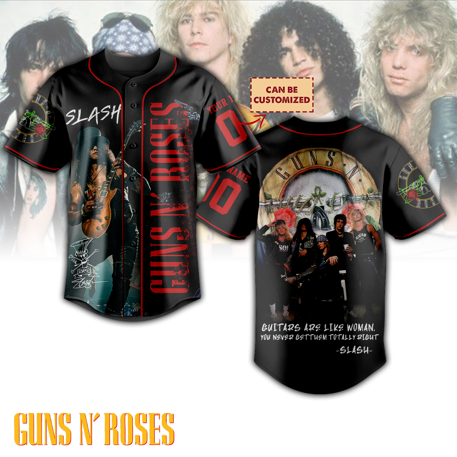 Guns N?Roses Personalized Baseball Jersey For Fans