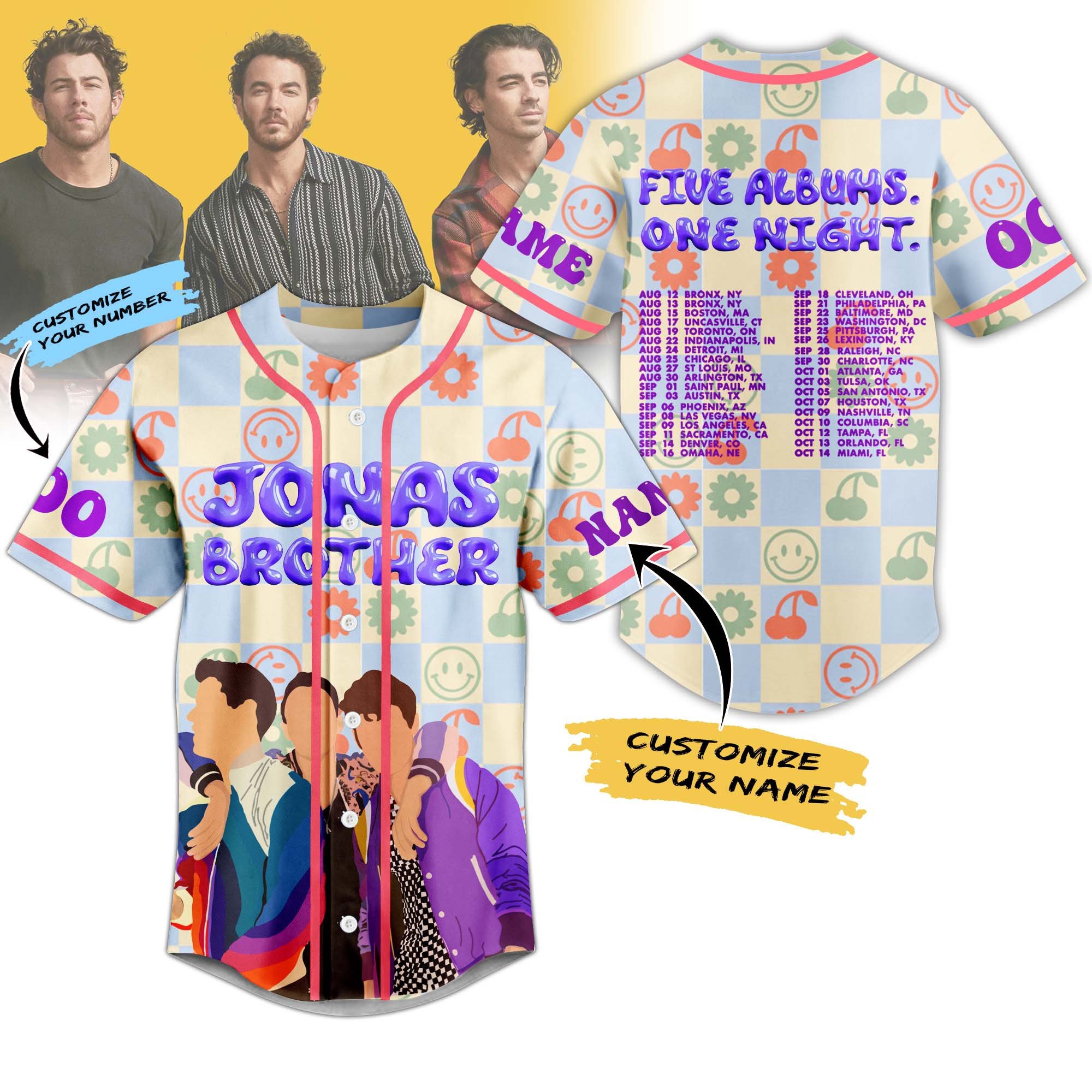 Jonas Brothers Baseball Jersey For Fans