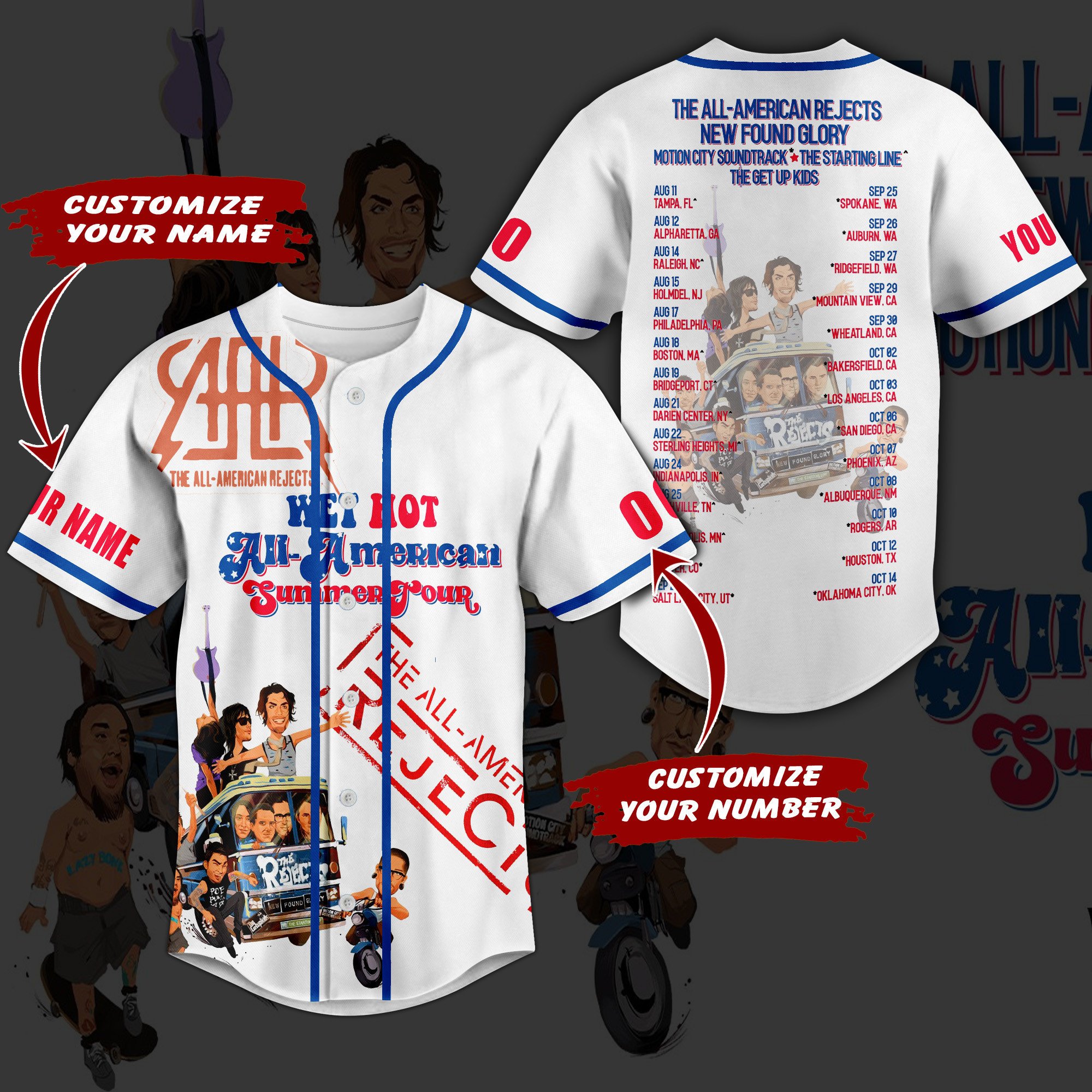 The All-American Rejects Baseball Jersey For Fans