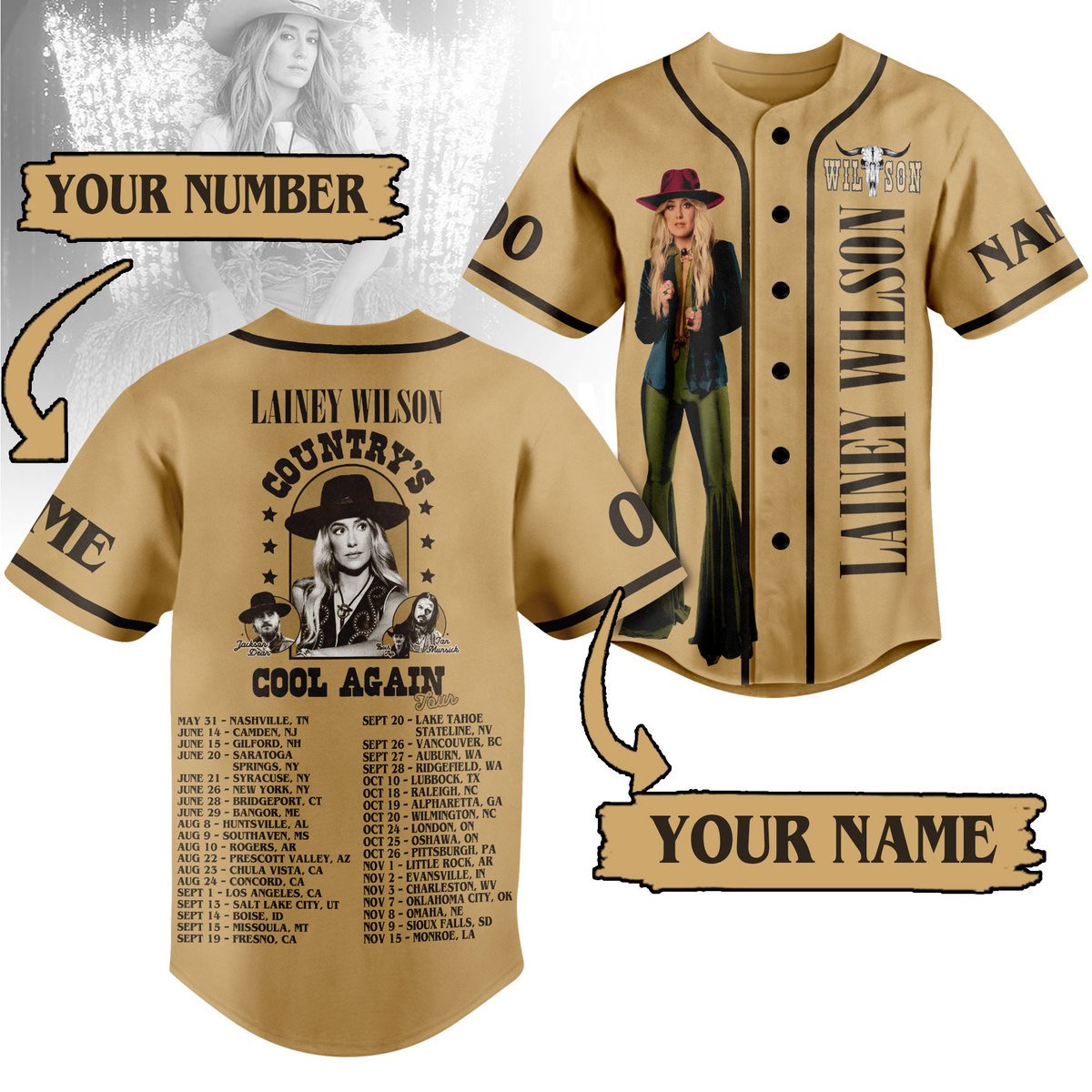 Lainey Wilson Baseball Jersey For Fans