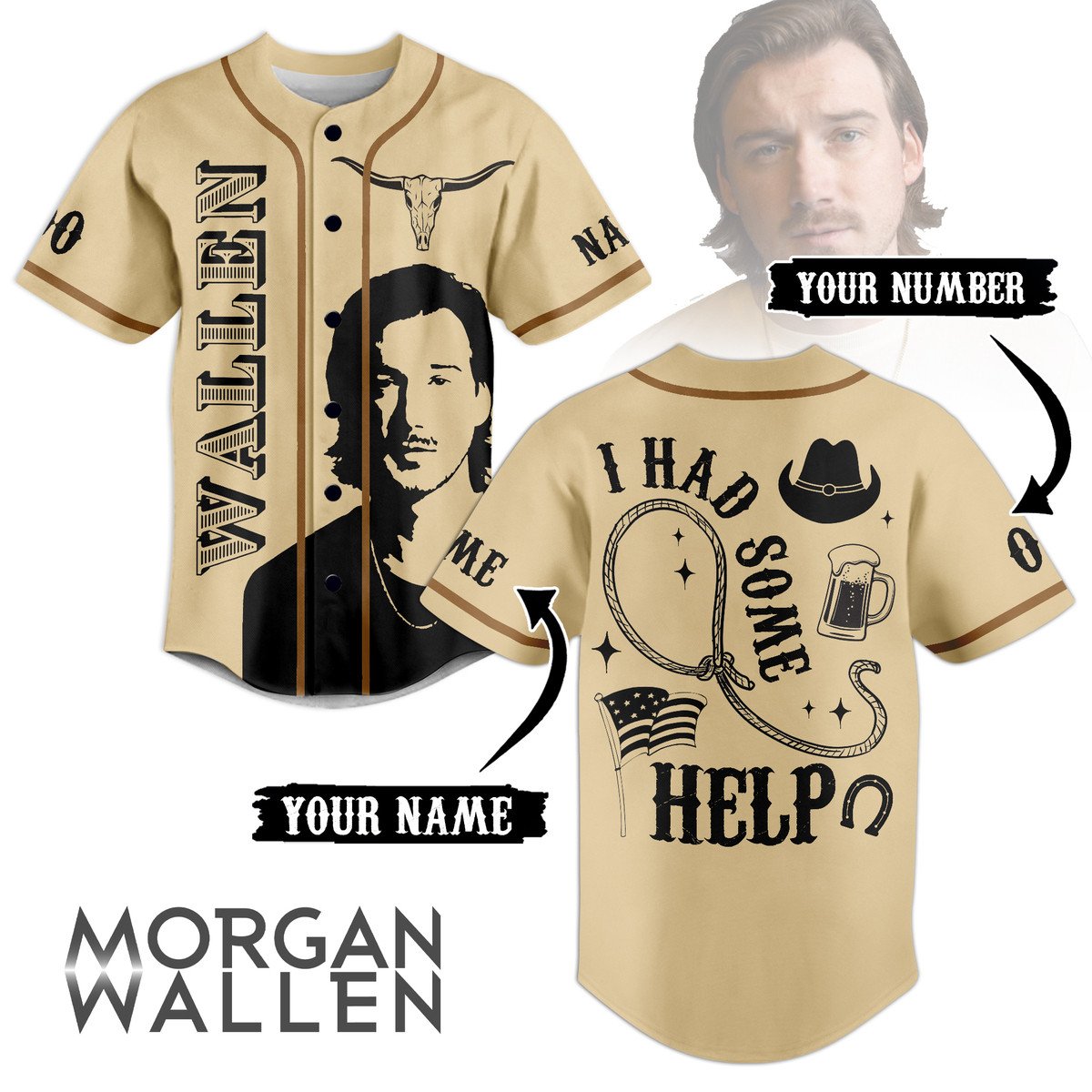 Morgan Wallen Baseball Jersey For Fans