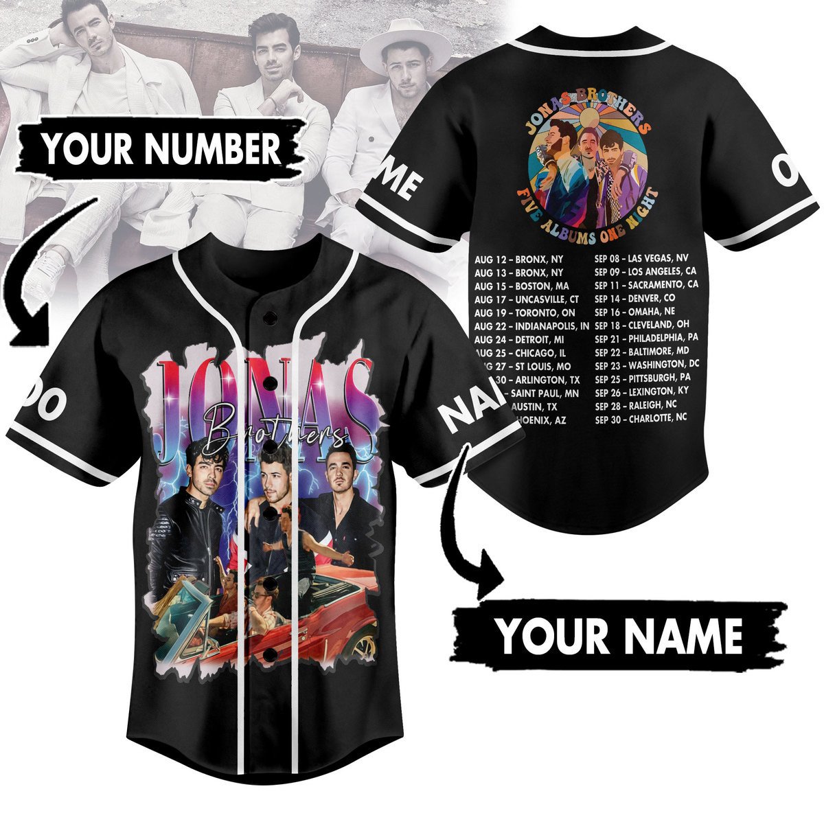 Jonas Brothers Baseball Jersey For Fans