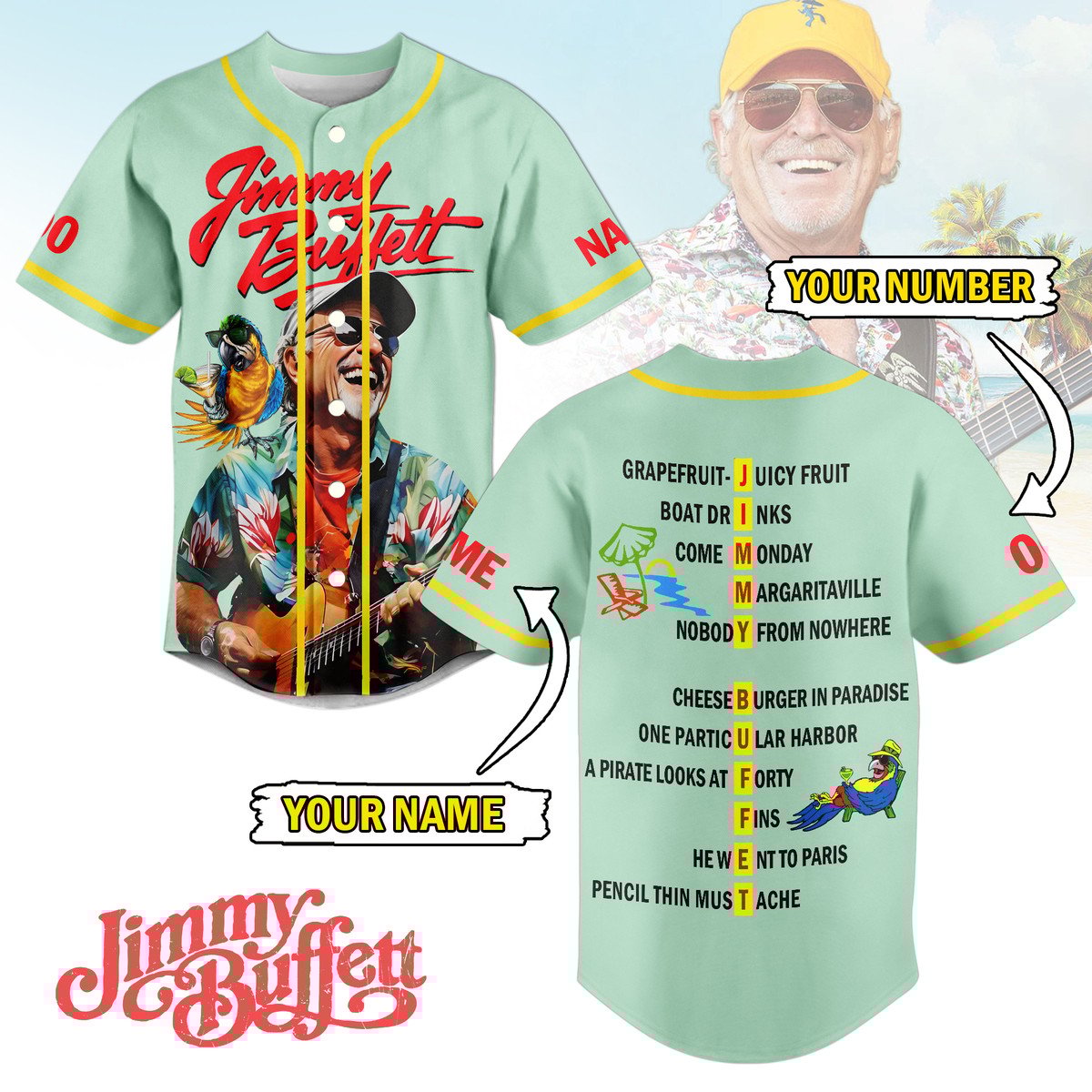 Jimmy Buffett Baseball Jersey For Fans
