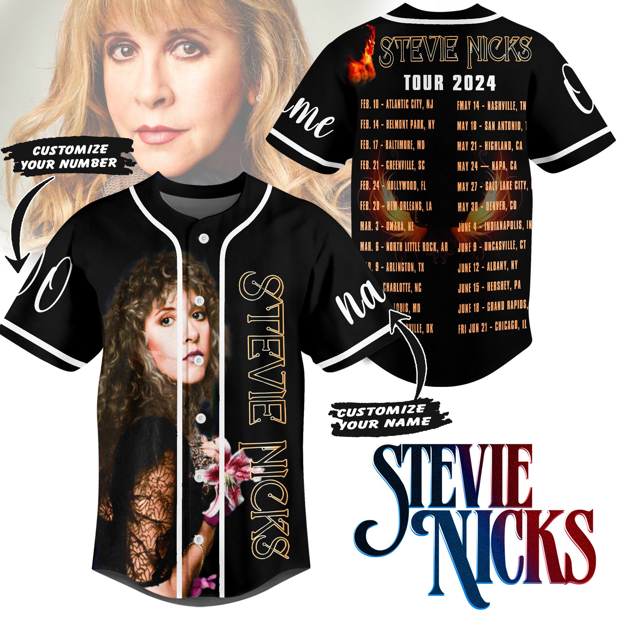 Stevie Nicks Baseball Jersey For Fans