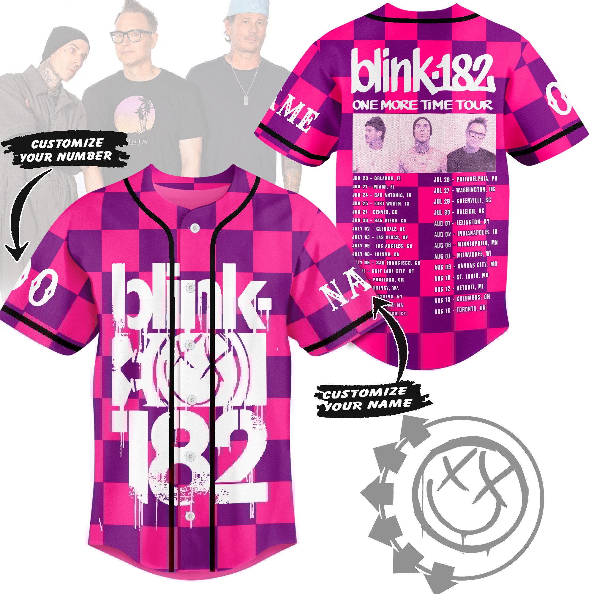 Blink 182 Baseball Jersey For Fans