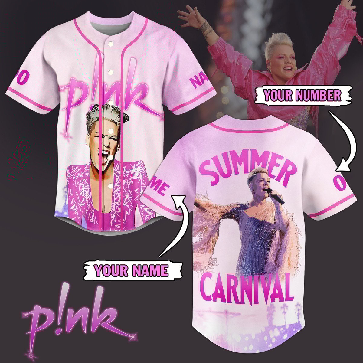 Pink Baseball Jersey For Fans