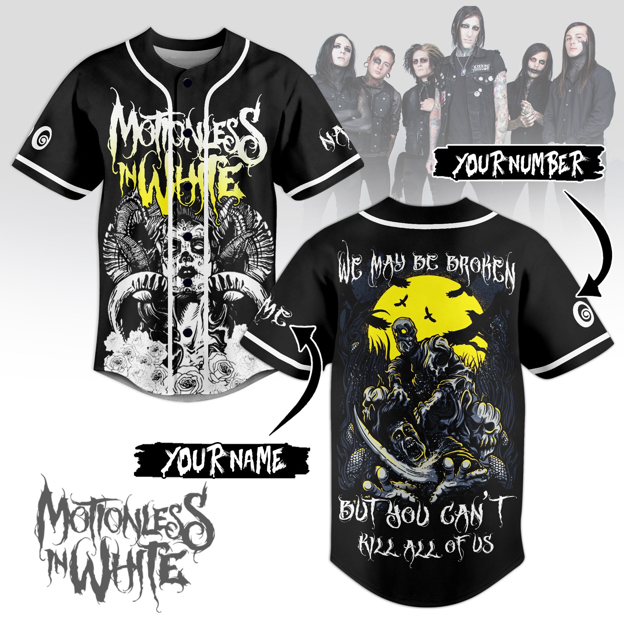 Motionless In White Baseball Jersey For Fans