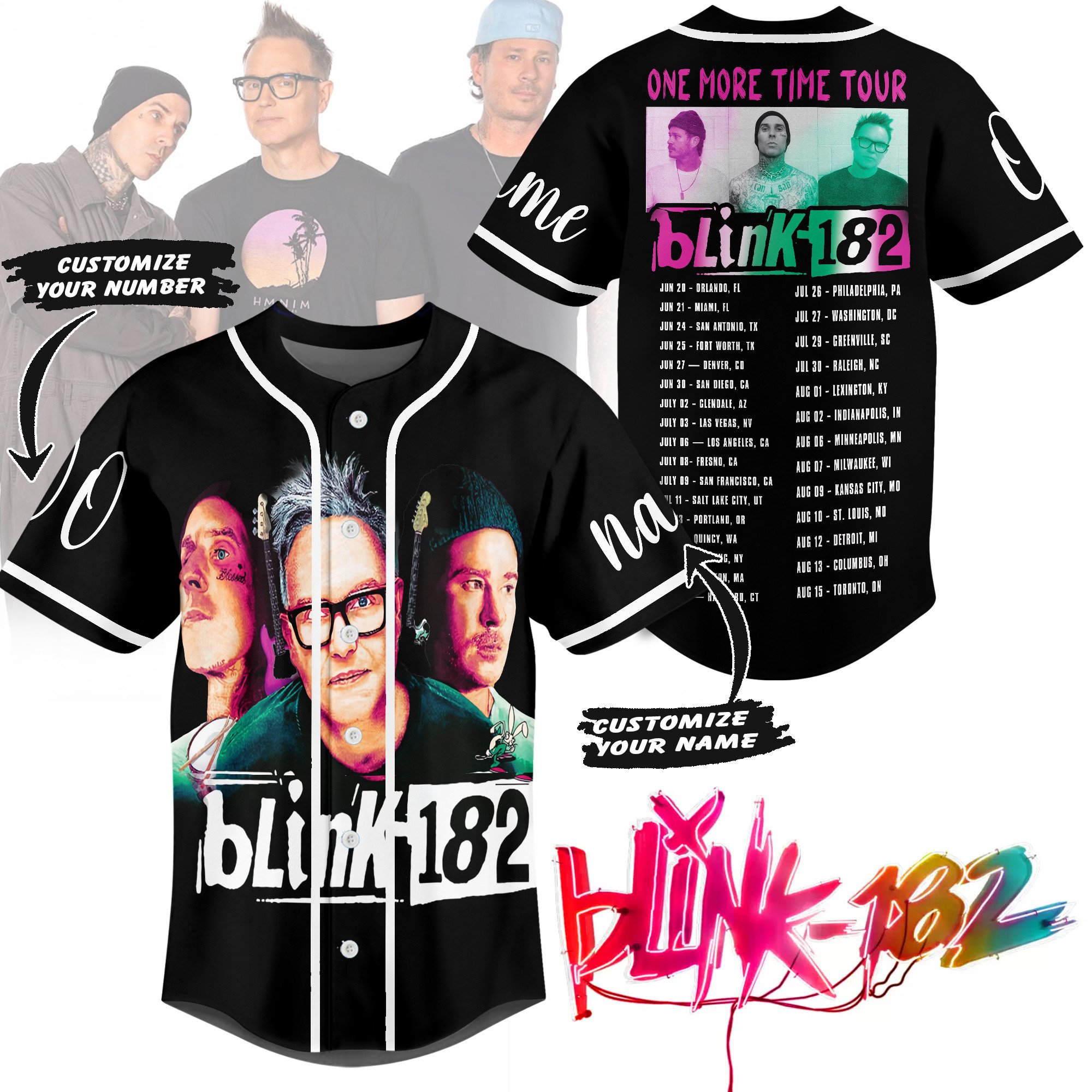 Blink 182 Baseball Jersey For Fans