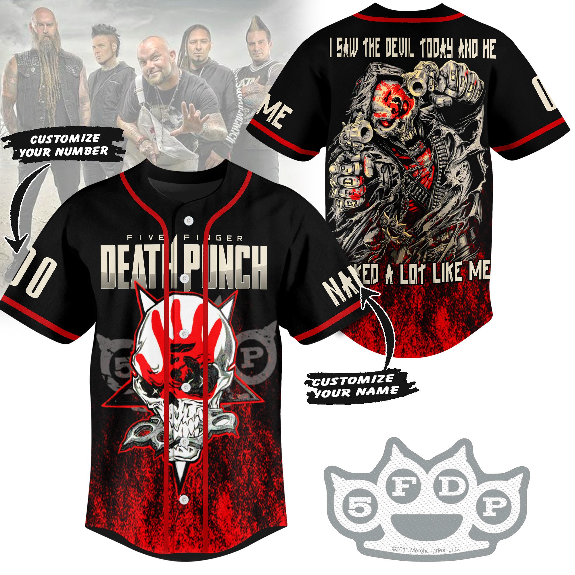 Five Finger Death Punch Baseball Jersey For Fans