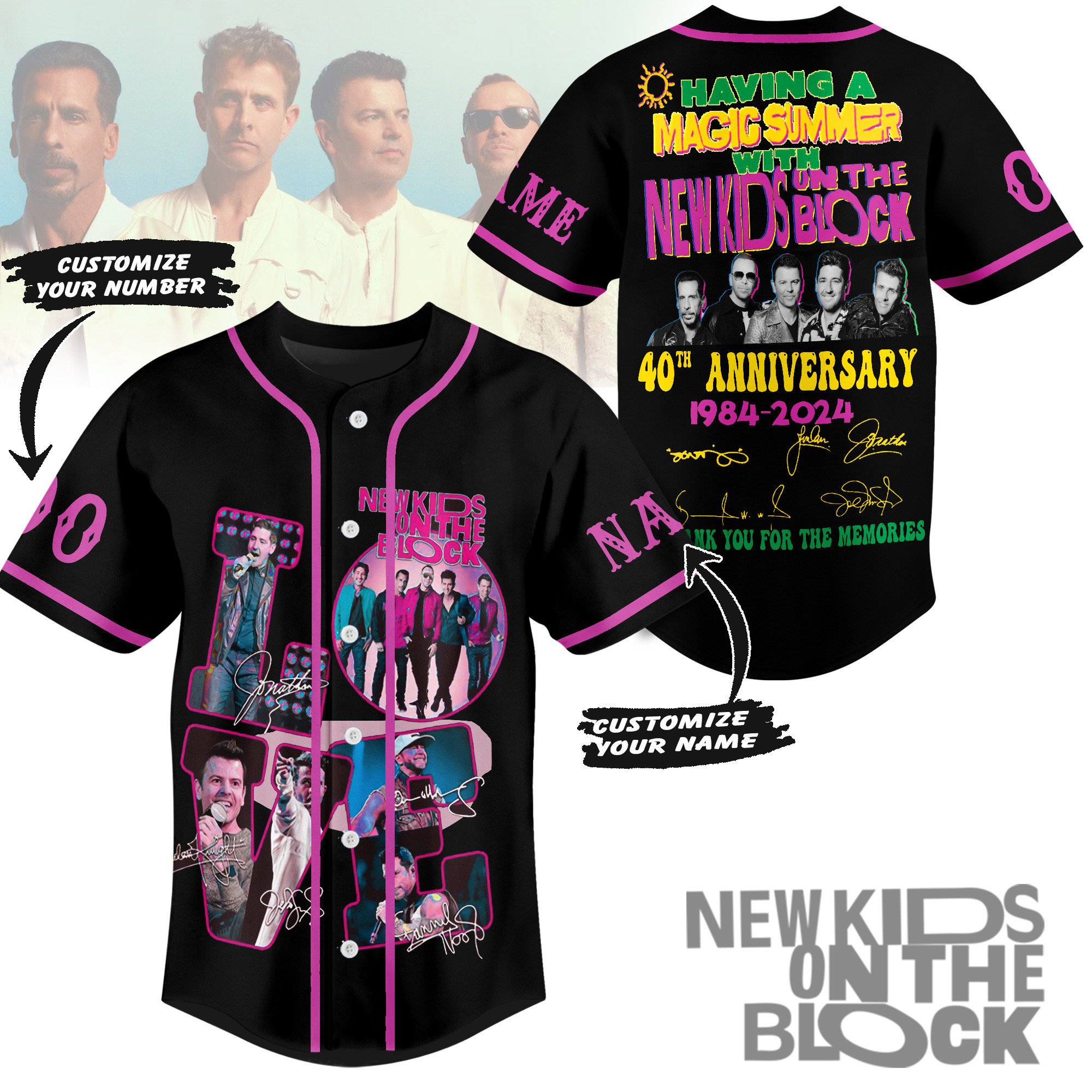 New Kids On The Block Baseball Jersey For Fans