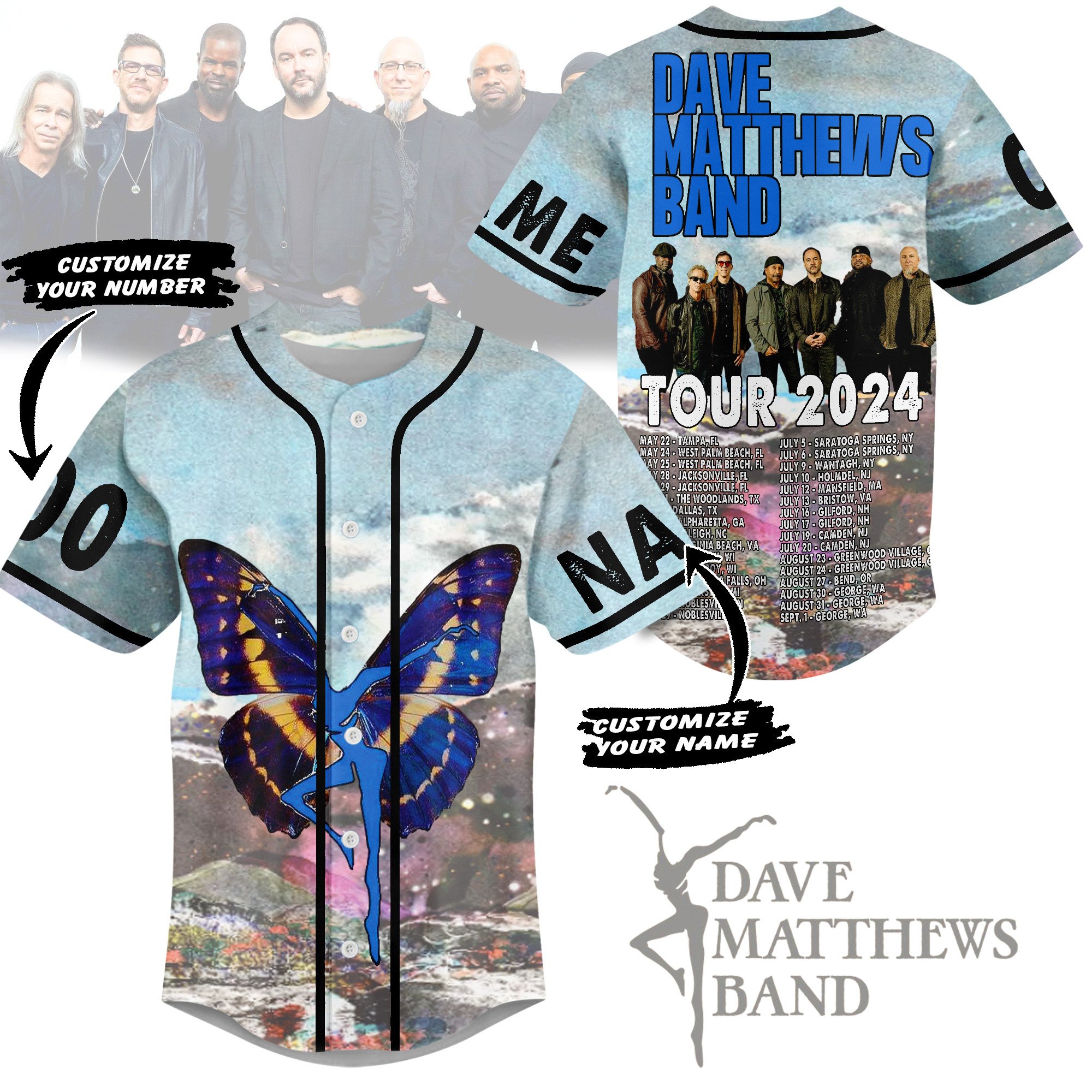 Dave Matthews Band Baseball Jersey For Fans