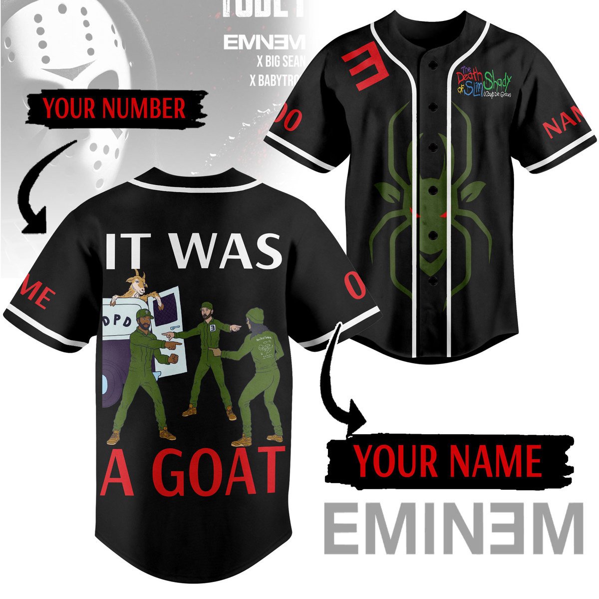 Eminem Baseball Jersey For Fans